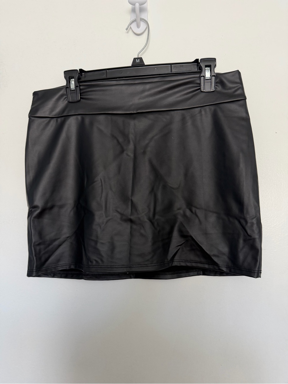 Fashion Nova Black Faux Leather Mini Skort